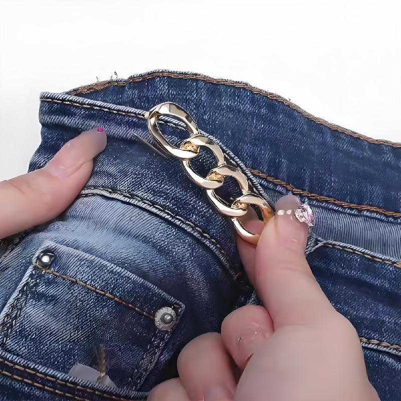 Waist Cinching Buckles for Jeans 3PCS Adjustable Alloy Fashion Reusable Waist Tightening Clips for Loose Pants Waist Fixing