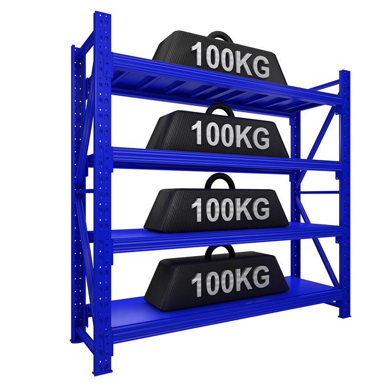 100KG Adjustable Detachable Multi-layer Storage Rack for Home and Warehouse 1200*400*2000mm 4-Level Sub Frame Blue