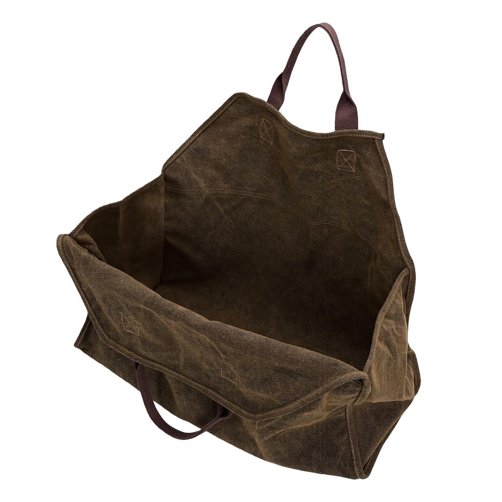 Firewood Carrier Canvas Tote Bag for Outdoor Portable Log Hauling with Protective Gloves Easy Clean Foldable Storage