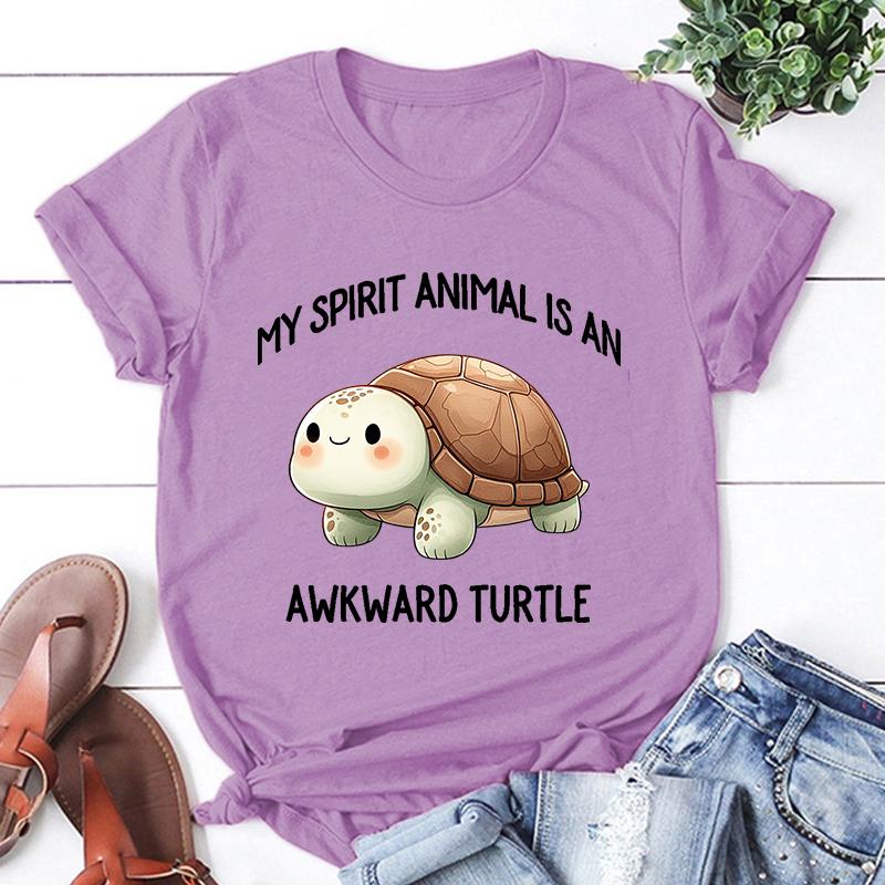 Mým duchovním zvířetem je neohrabaná želva potisk tričko pánské/dámské topy trička léto chladné volné krátký rukáv