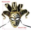 Masked Ball Mask With Bells Vintage Jester Mask Comedy Mask for Men Women Masked Ball Proms Halloween Cosplay Parties