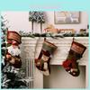 High Quality Vintage Christmas Stocking Featuring Santa Snowman And Reindeer Design