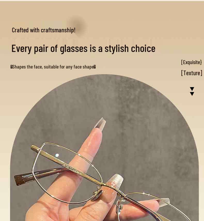 Damen Ultra-Leichte Brille mit Silberrahmen für Kurzsichtigkeit - Reines Titan, Blaulichtfilter, Rundes Gesicht Design