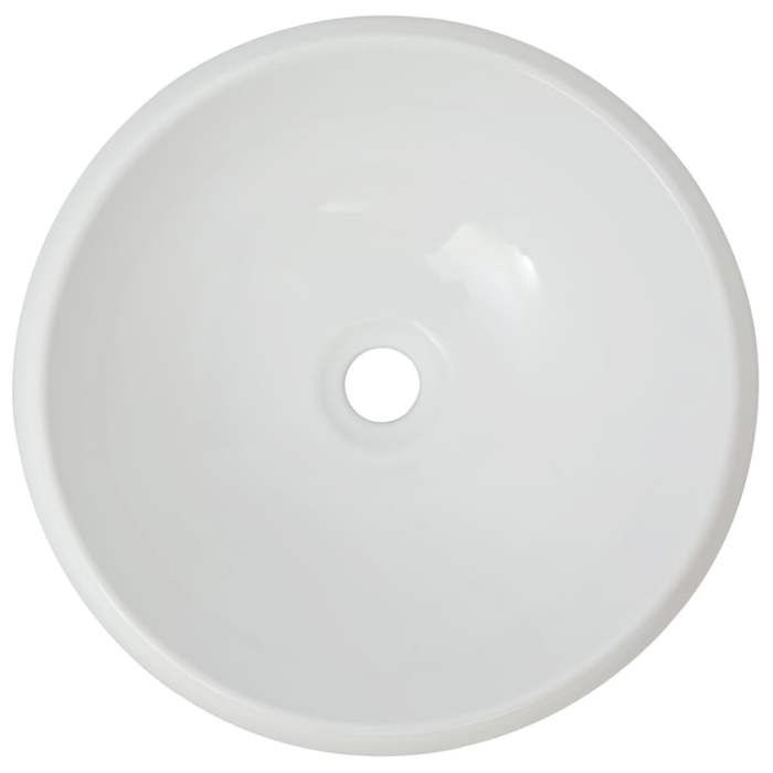 VidaXL Bathroom Sink with Mixer Tap Ceramic Round White Washbasin 275495