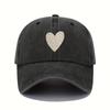 Baseball Cap with Sparkling Heart-shaped Pattern Design Suitable for All Seasons, Casual Sports, Outdoor Fashion Accessories