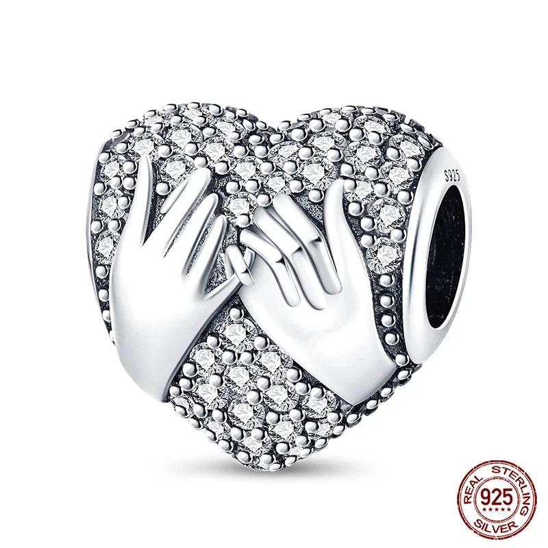 New Copper Romantic Heart Series Charms Beads Fit Original Bracelet Diy Mother'S Day Jewelry Gifts