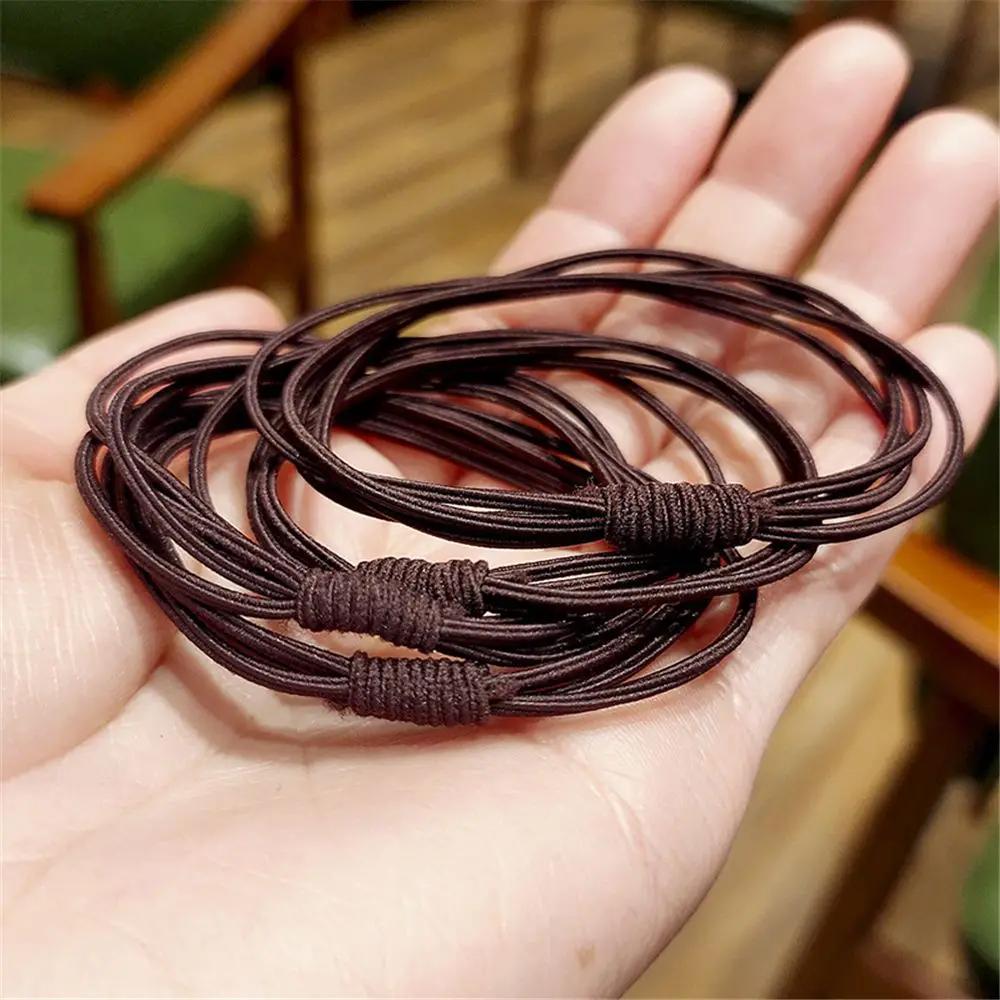 

High Elastic Hair Tie Rope Fashion Simplicity Solid Color Hair Ring Headwear Headband Gift Accessories For Women Girl кофейный