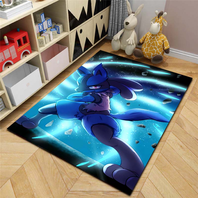 17 Styles P-Pokemon Lucario Theme Cartoon Carpets Rug for Living Room Bedroom Bedside Floor Mat Large Area Home Decor Rug Gifts