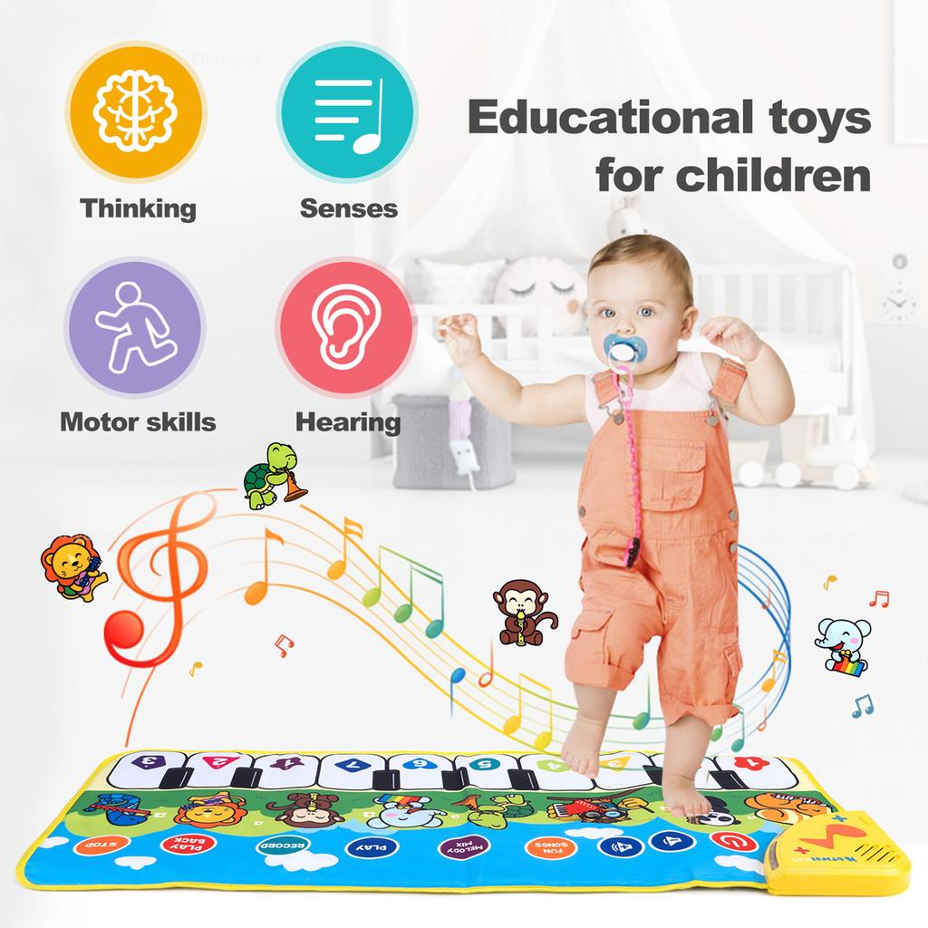Dansmat Piano Voor Kinderen 80*30Cm Muzikale Speelmat Met Demo Liedjes Peuters Vloer Keyboard Muzikaal Tapijt Meisje Jongen Verjaardagscadeaus