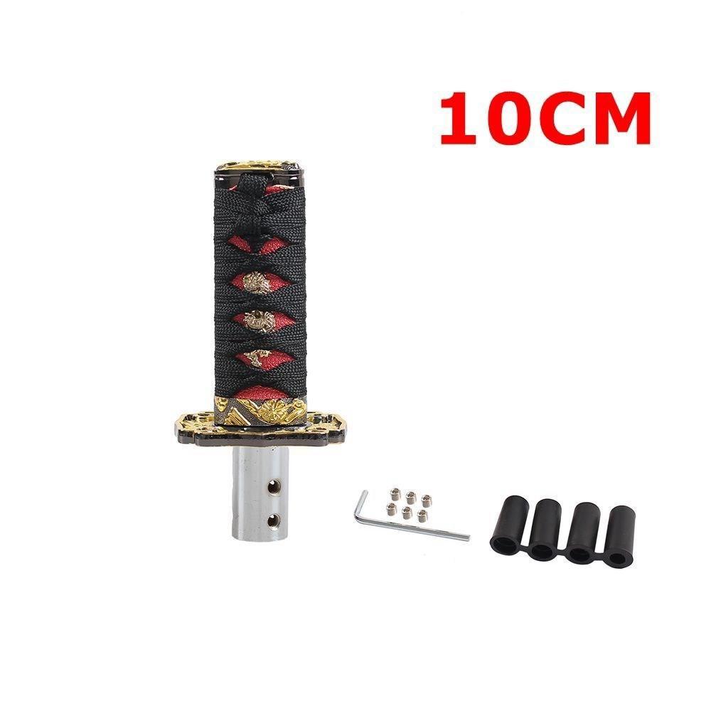 100/150/200mm JDM Katana Schaltknauf Samurai Schwert Schalthebelknauf mit 4 Adaptern Universell passend für die meisten manuellen und automatischen Autos