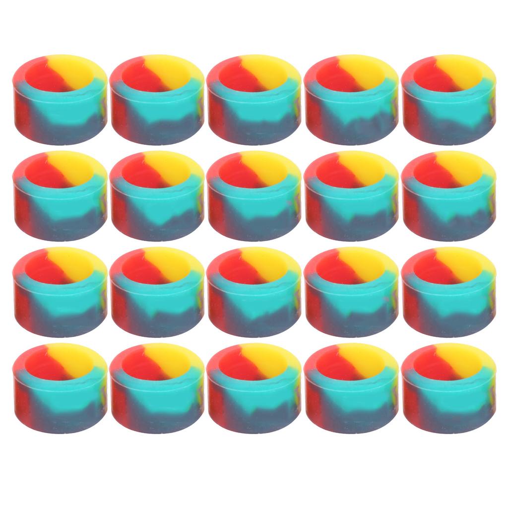 20pcs Fishing Rod Stop Ring 3 Colors Pole AntiSkid Circle Rubber Silicone Fishing Tackle(M )