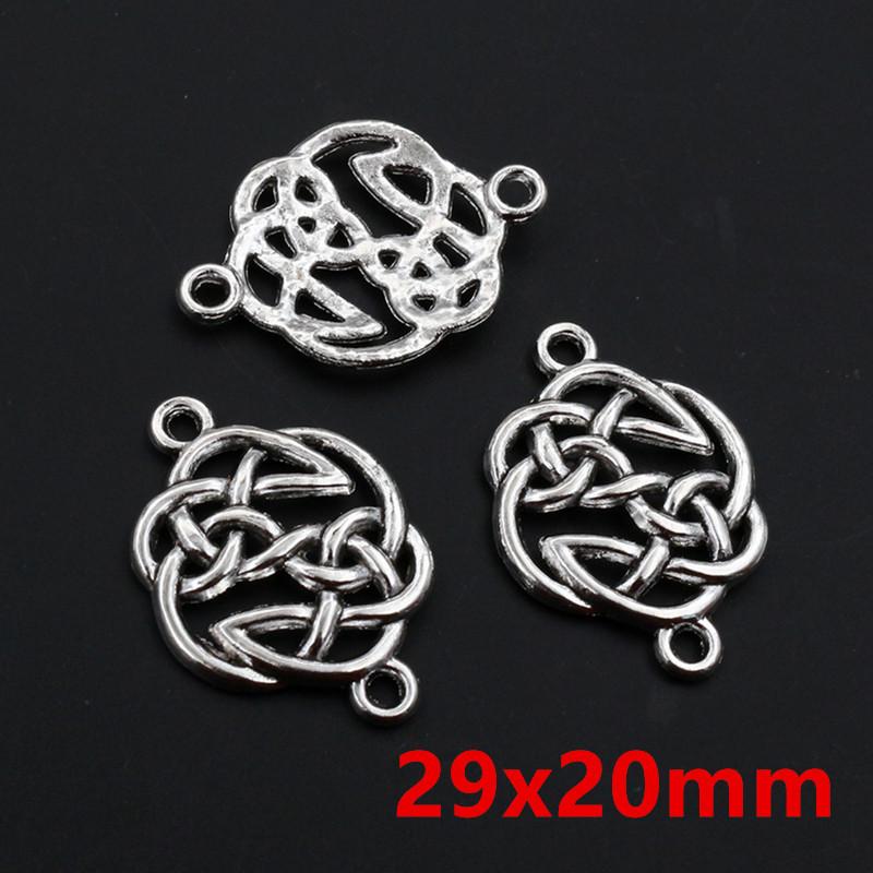 20pcs Alloy Metal Boho Charms Connector Pendants Vintage Style Antique Silver Plated Craft DIY Jewelry Making Accessories