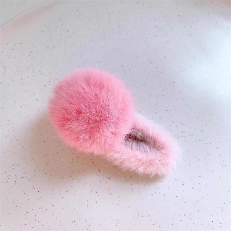 Cute Furry Hair Clip For Kids Fluffy Ball Barrette Girls Plush Hairclip Baby Pompoms Hair Tie Elastic Hair Rope Headdress