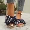 Pantoufles plates décontractées à grandes fleurs pour femmes