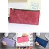 New Fashionable European American Simple Matte Long Wallet Women Thin Zip Wallet Student Clutch Card Holder