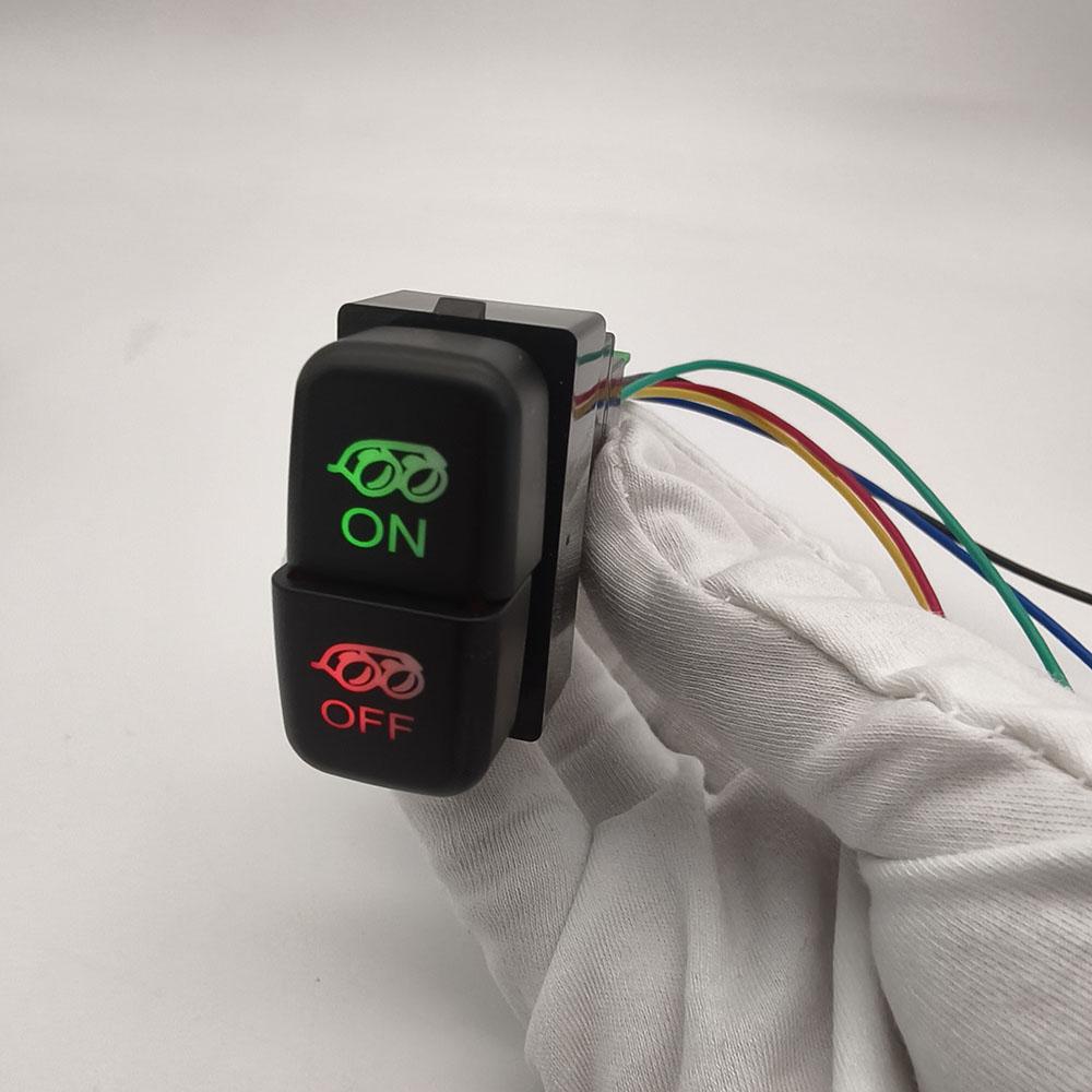 1Pc RED LED Dual Key Switch Fog Light Daytime Running DRL Button For Mitsubishi Pajero V73 V93 Lancer Outlander ASX L200