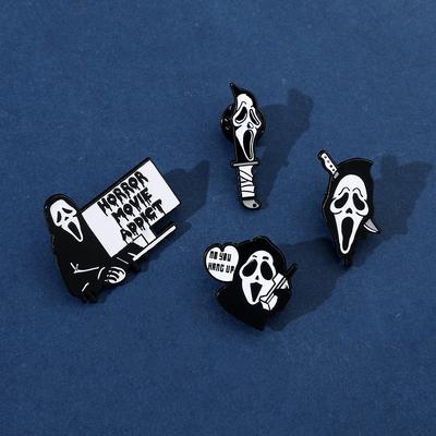 Skull Versatile Halloween Horror Movie Metal Badge For Occasions All