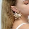 Trendy Retro Geometric Fan Shape Earrings: European & American Style