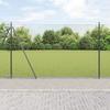 VidaXL Welded Wire Fence with 13 Flanged Posts Grey 1.4x25 M Steel 3352563