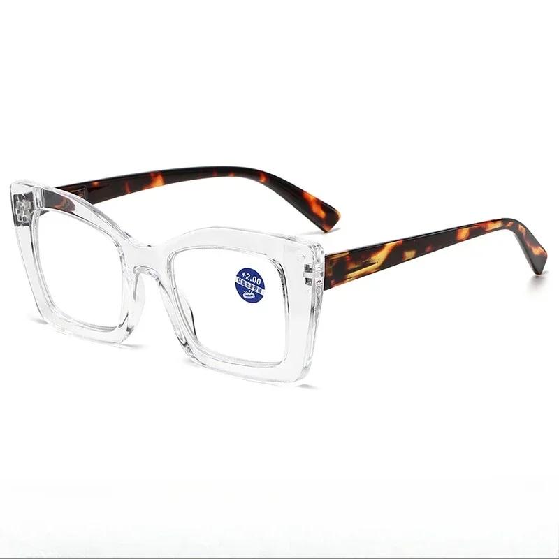 

Vintage Square Frame Reading Glasses Photochromic Large Frame Presbyopia Glasses Color Change And High-Definition Eyewear 4.0