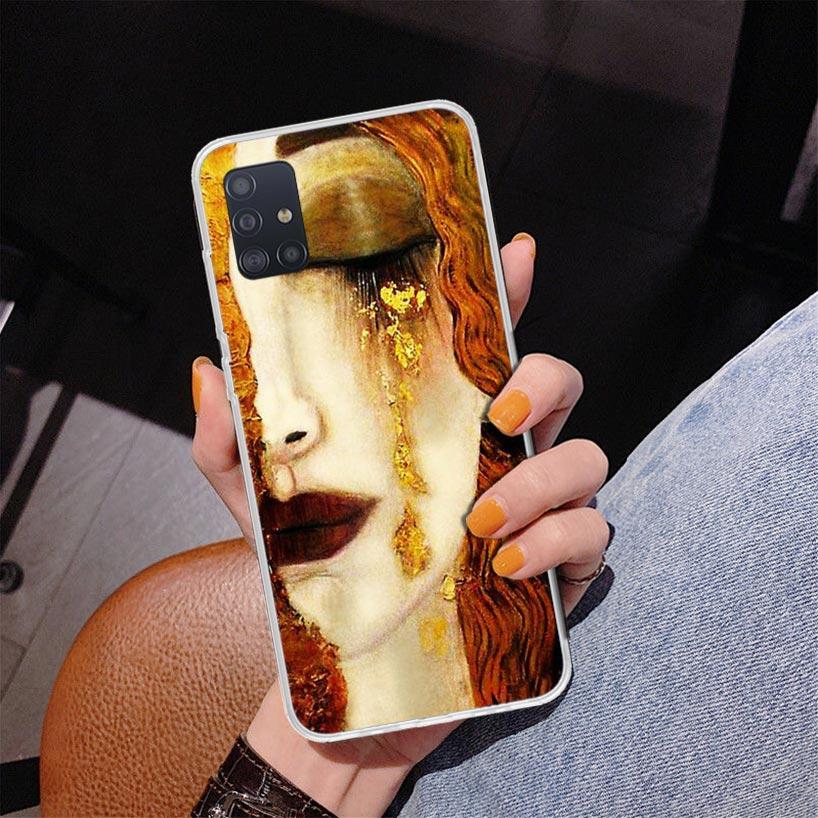 Kiss by Gustav Klimt Desig Phnoe Case for Samsung Galaxy A51 A50S A71 A70 A41 A40 A31 A30 A21S A20S A10S A21S A6 A7 A8 A9 Cover