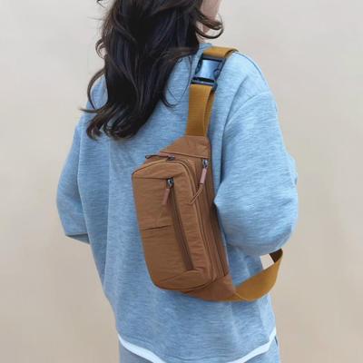 Multi-layer Chest Bag Women's Lightweight Shoulder Crossbody Bag Nylon Sport Riding Waist Bag