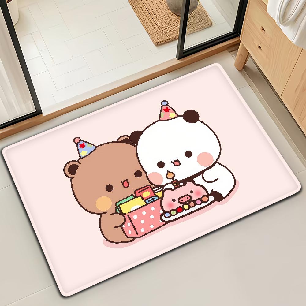 Bubu Dudu Cartoon Anime Door Mat Bath Microfiber Decorative Versatile Flannel Floor Mat Quick Dry Absorbent Non-slip Sole