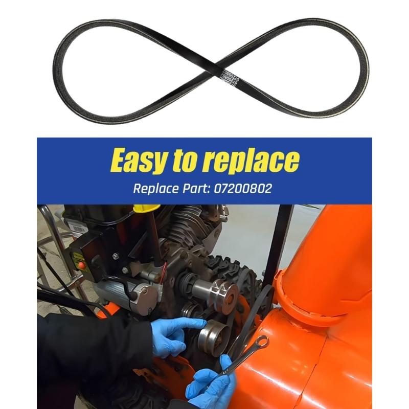 Pack of 1 Premium Rubber Replacements Belts for Lawn Mower Deck and Auger Drive Suitable with Part Numbers 07200633 and 07200739
