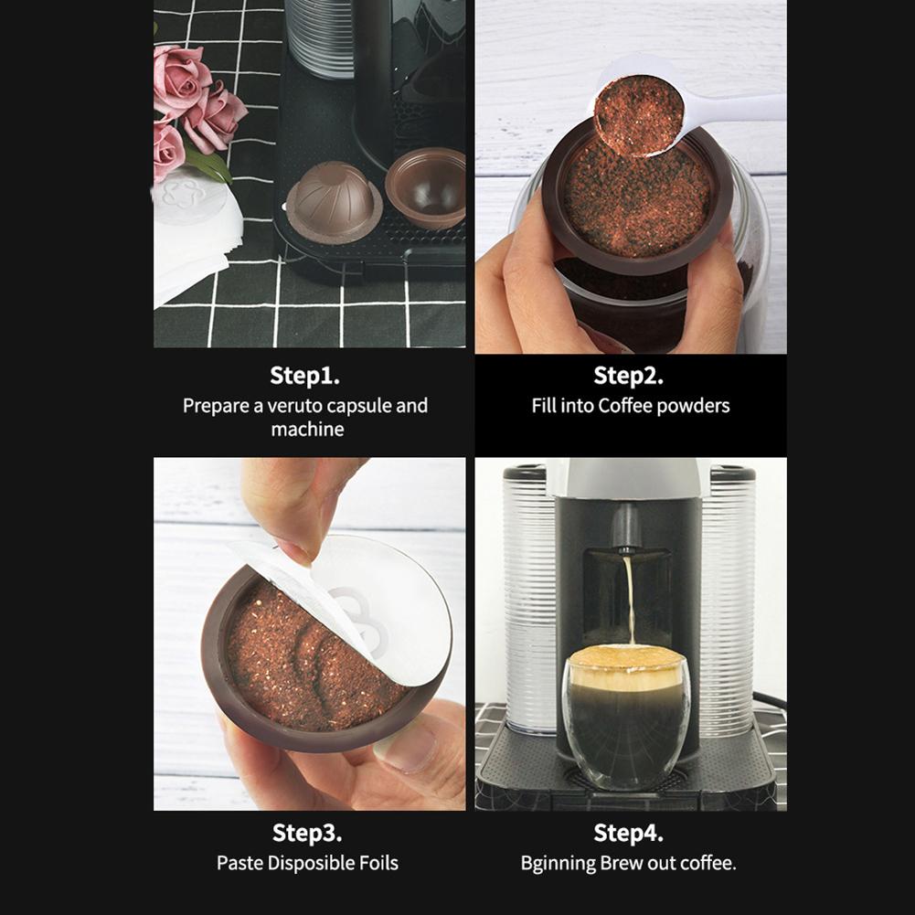 Refillable Reusable Caps Food Grade Rubber Suction Can Covers Heat Resistant Leakproof Practical for Vertuo Coffee Capsule Cup