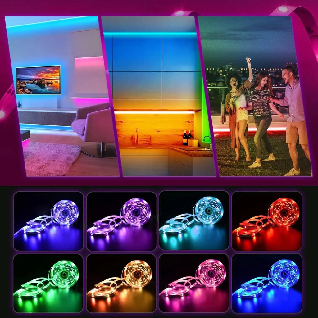 60LEDs/m USB LED Lights Strip Tape 2m 2835 24 Key IR Remote Control for Kitchen Closet Bedroom PC TV Backlight Home Lighting