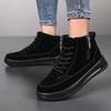 Couple high-top platform casual shoes autumn and winter new men's outdoor zipper short boots one-pedal lazy shoes