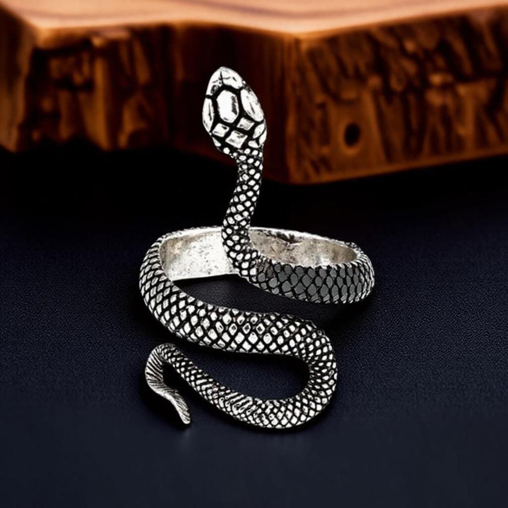 1PC Adjustable Vintage Silver Snake Ring for Men Women Fashion Punk Hip Hop Party Cosplay JewelryGood product