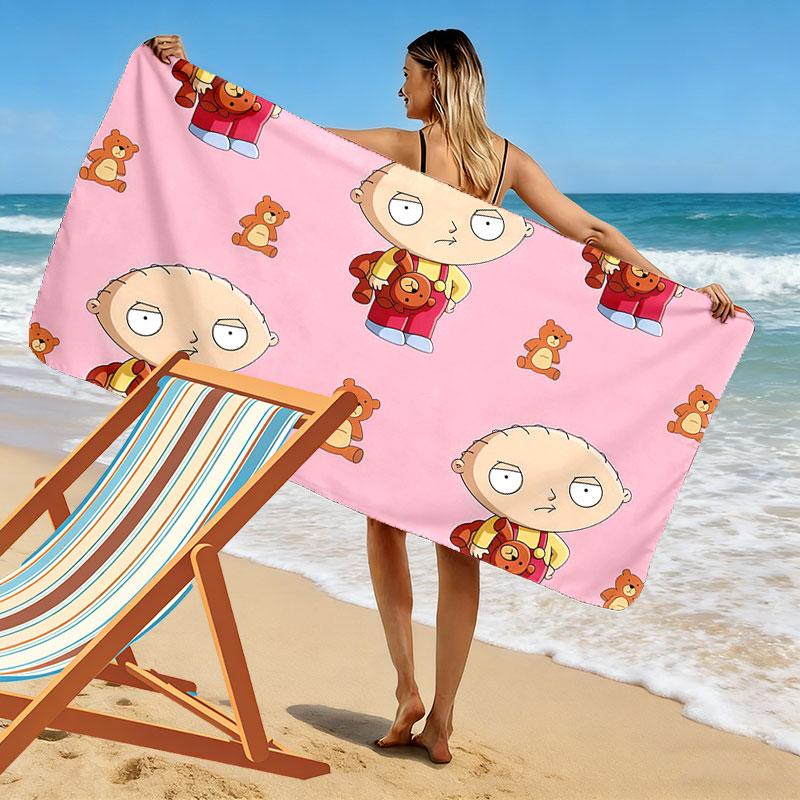 Stewie Griffin Family Guy Print Beach Towel, Large Soft Quick Dry Towel for Beach Camping Swimming