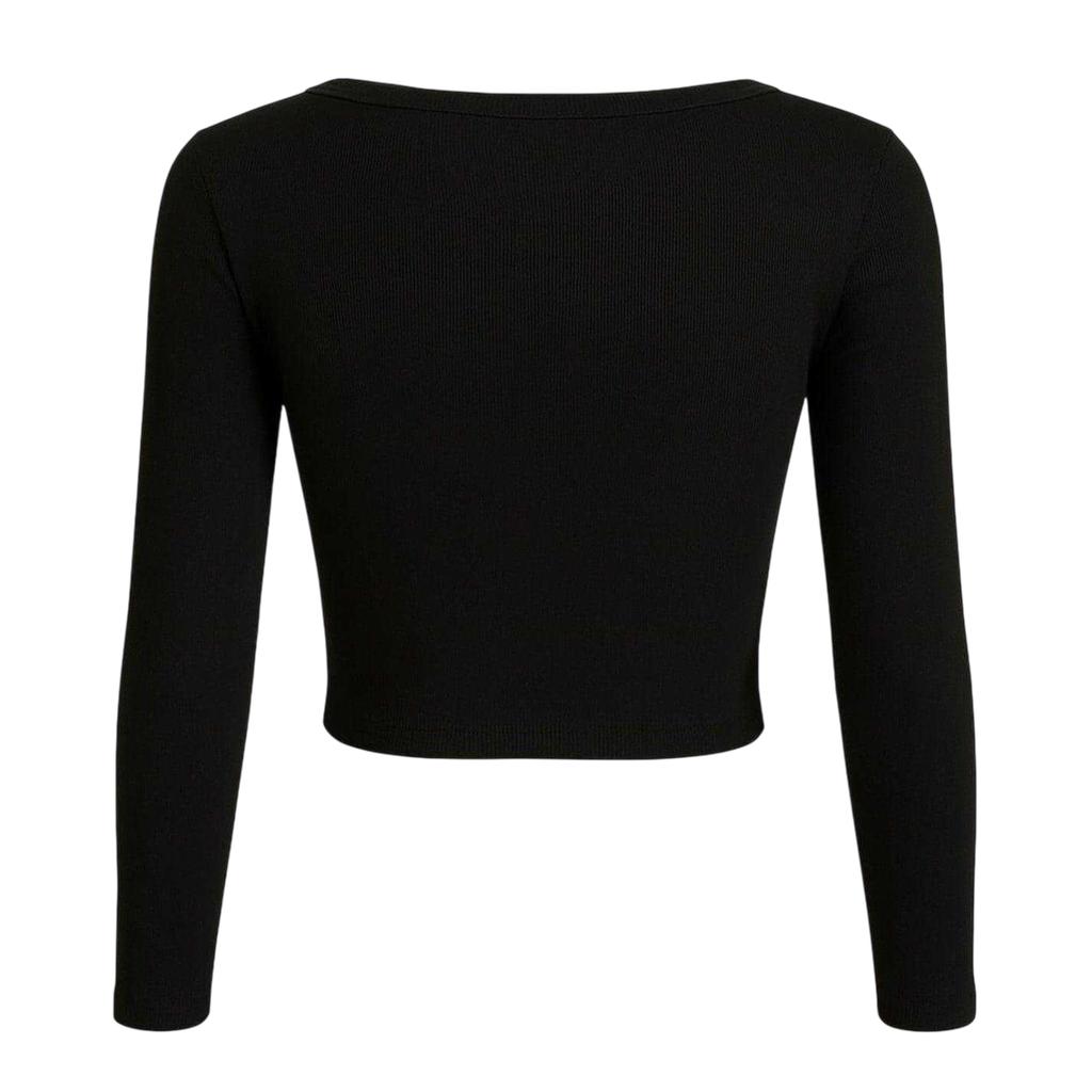 I Saw It First Womens/Ladies Ribbed Long-Sleeved Crop Top