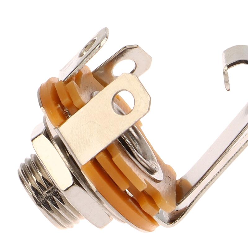 6.35 6.5 Mono Audio Cable Jack Plug Chassis Solder Adapter 5Pcs 6.35Mm 2 Pin Pole 1/4" Female Panel Mount Power Socket Connector