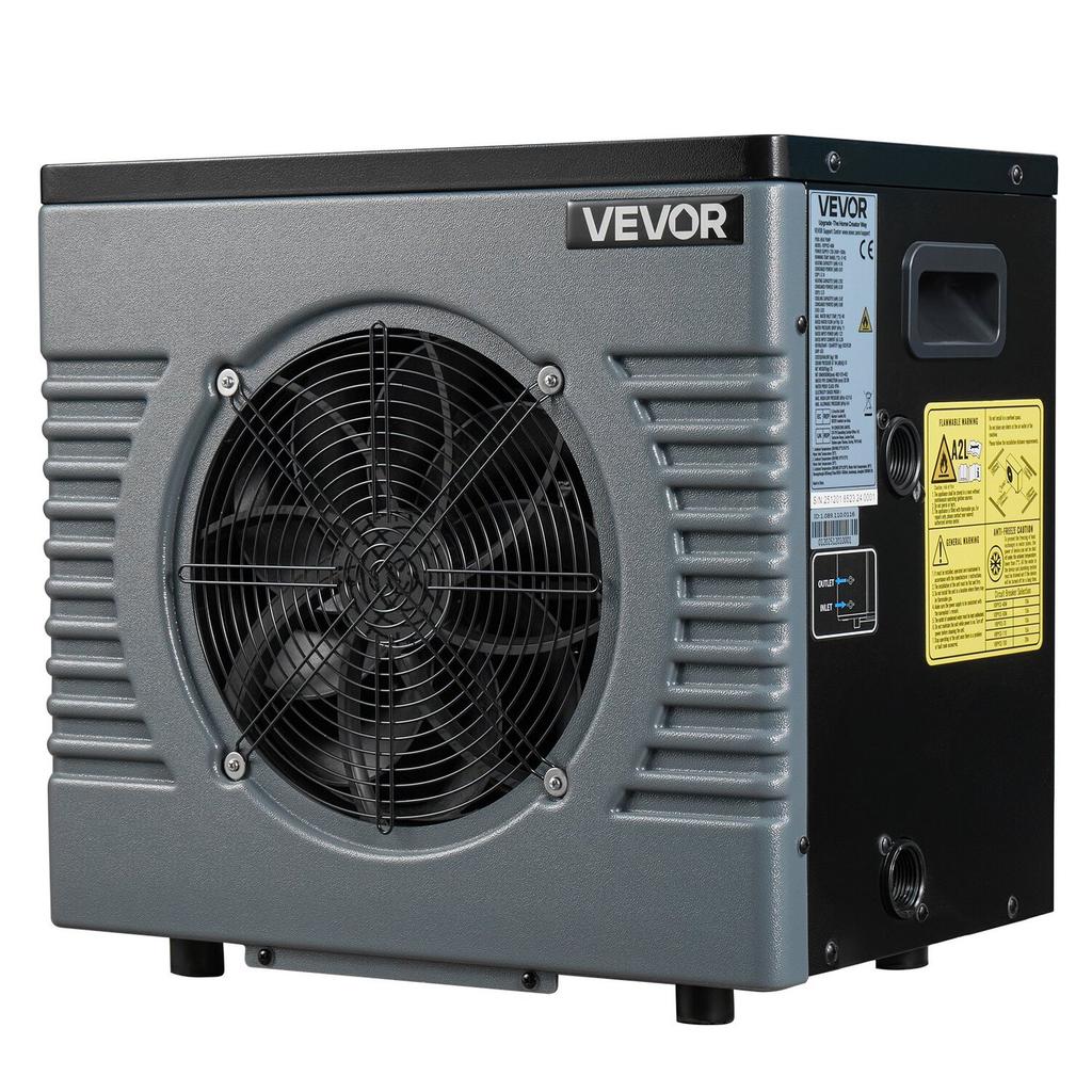 4160 W Pool Heat Pump, Electric Pool Heater for Above Ground Up To 15 M³, Max COP 5.14, Low Noise, GFCI Protection, 15-40 Heating Temperature for