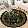 1PC Demon Mask Office Round Rug, Non slip, Soft and Durable Office Rug for Interior Decoration, Perfect for Office