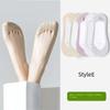 5Pairs Solid Color Invisible Tabi Socks Mesh Non-slip Toe Socks Boat Socks Set Women  Girls