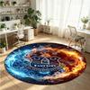 Everton Football Printed Round Crystal Velvet Rug Soft Non Slip Floor Carpet For Bedroom Holiday Gift