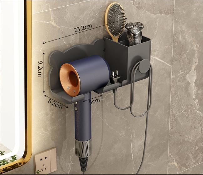 Bathroom Non Perforated Hair Dryer Stand Multifunctional Shelf