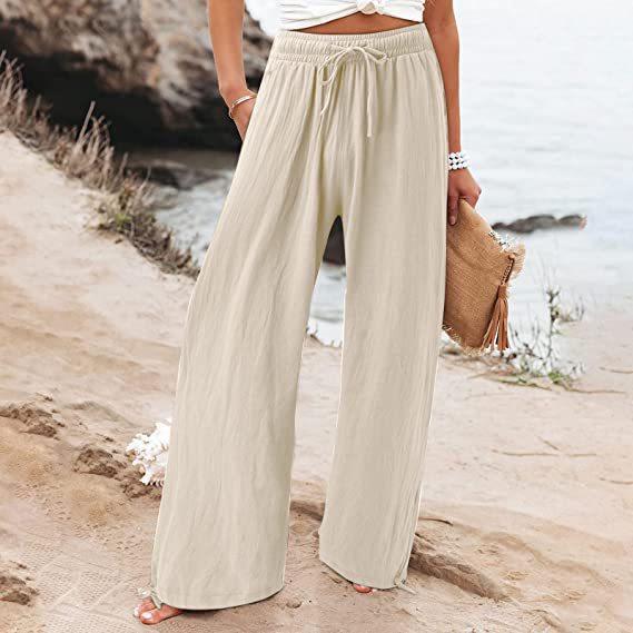2026 Women's Cotton Linen Casual Solid Color Straight Leg Pants In Thirteen Colors