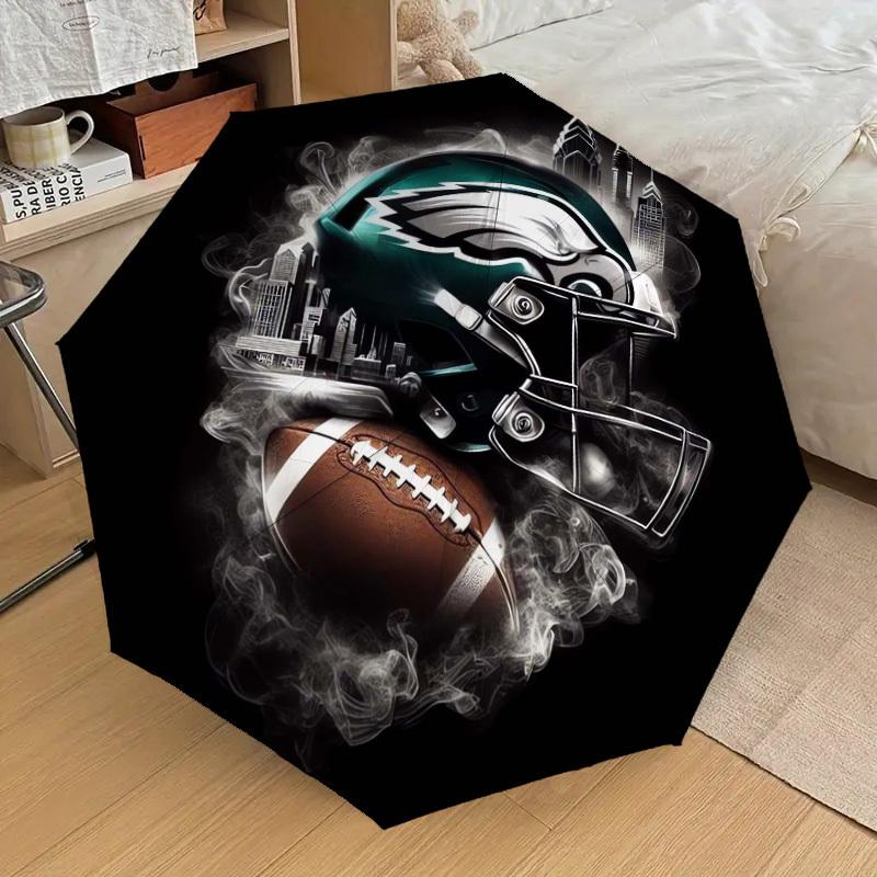 1pc Philadelphia Eagles Helmet Art Print Umbrella with Plastic Handle,Suitable for All Seasons Home Travel Outdoor UmbrellaDD447