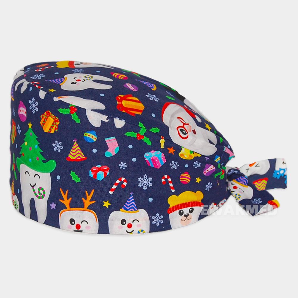 Women Men Scrub Caps Cotton Cartoon Printed Chef Spa Beauty Clinic Dentist Working Hat Nurse Doctor Surgical Hats Unisex Baotou Cap