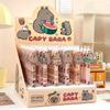 12pcs 0.5mm Brown Capybara Doll Acrylic Patch Press Pen Cartoon Shape Neutral Pen Creative Student Stationery Black Back To School Season
