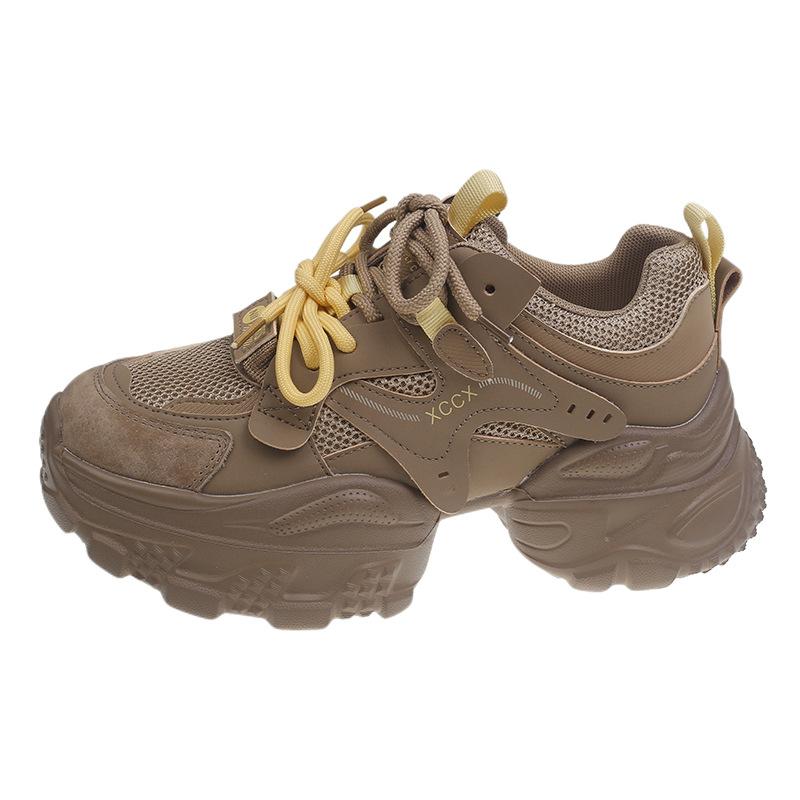 Platform white shoes women's spring 2025 new fashionable versatile small bread shoes lightweight casual sports shoes