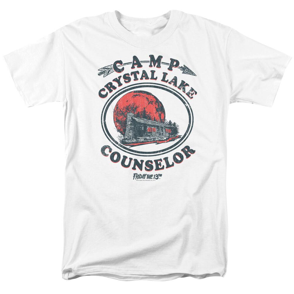 Friday The 13th Camp Counselor T Shirt Licensed Horror Movie Retro Classic White XXXL