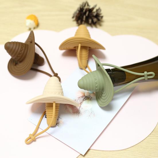 Rolha de Garrafa de Vinho Chapéu de Cowboy Ocidental de Silicone Ecológico Reutilizável Conservador de Vinho Selador Multifuncional de Garrafa de Cerveja