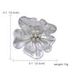 Elegant White Resin Camellia Flower Brooches For Women Men Delicate Imitation Pearl Rhinestone Floral Plant Pins Wedding Jewelry