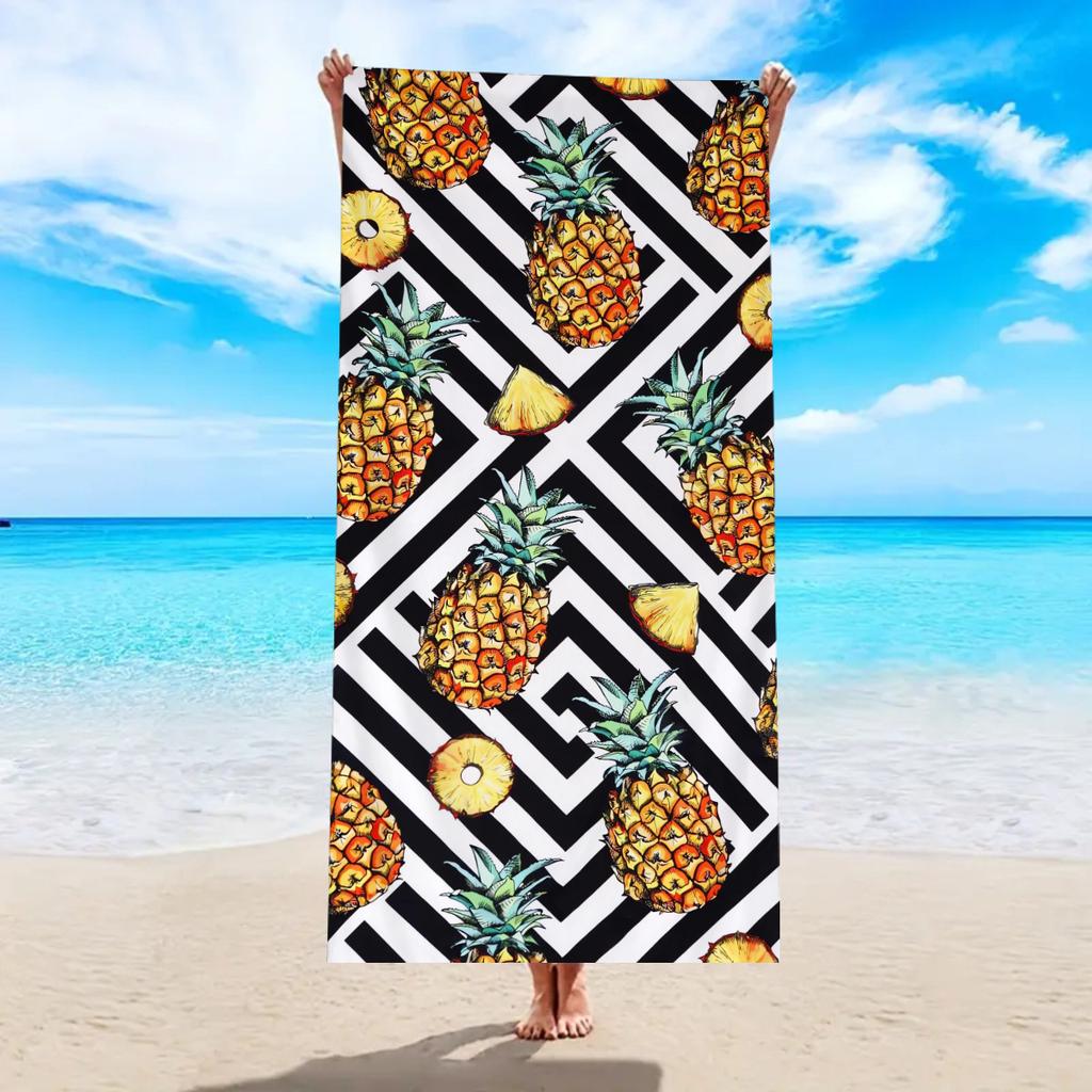Tropical Leaves Beach Towel Large Palm Leaf Print Microfiber Towel Quick Dry Summer Pool Bath Towel