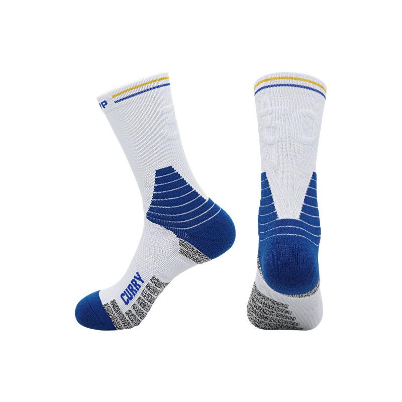 Meias Esportivas Profissionais Outono e Inverno Masculinas Americanas de Cano Alto para Basquete Absorventes de Suor Tubo Longo Estrela Número Base de Toalha Meias